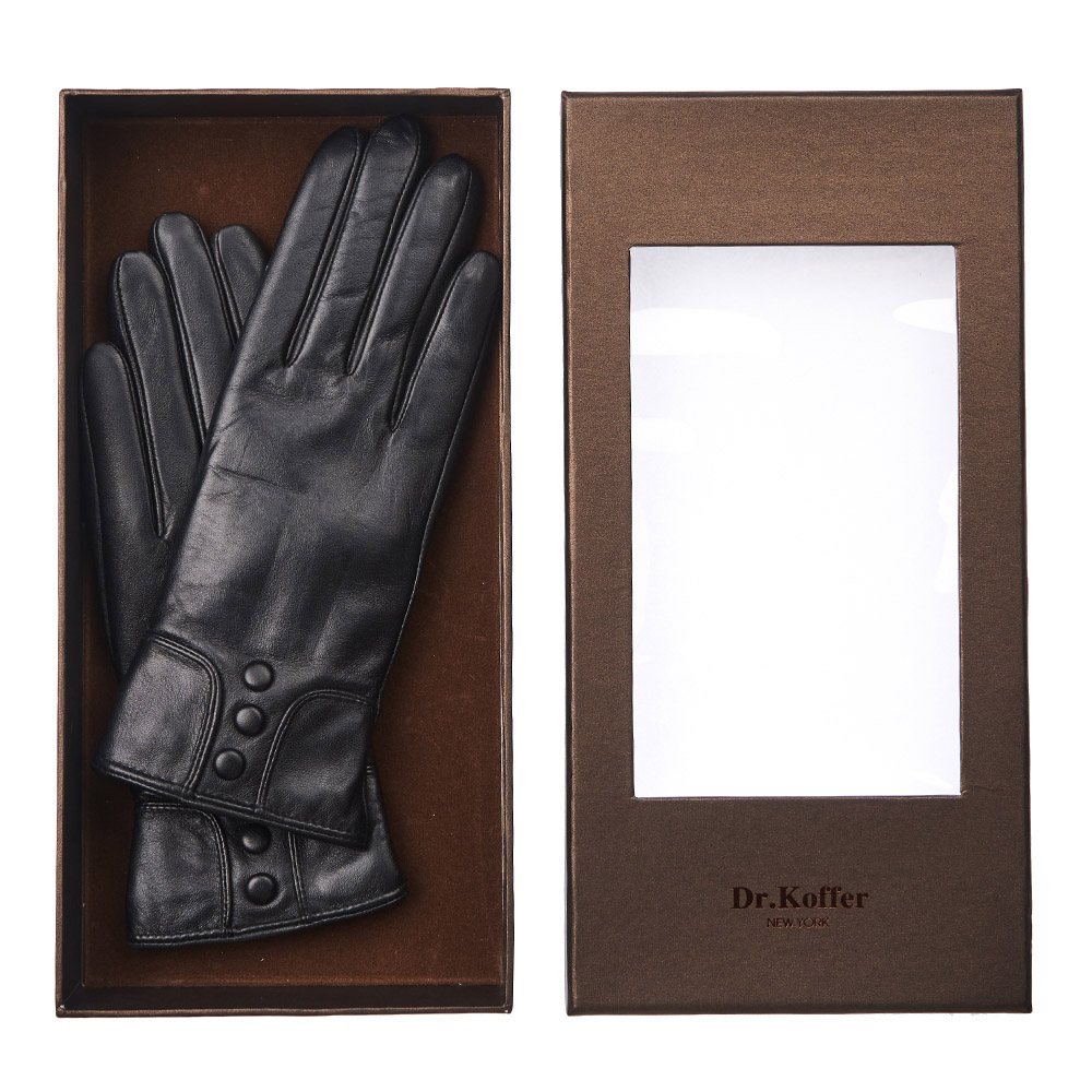 Др.Коффер H660130-236-04 перчатки женские touch (7), размер 7, цвет черный - фото 2