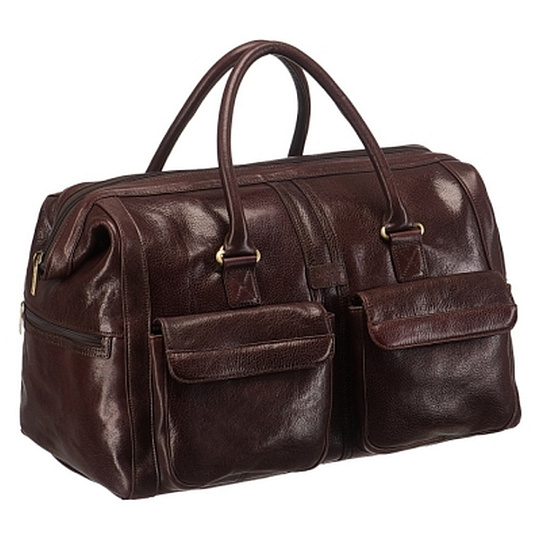 Коричневая сумка для путешествий с наружными карманами Dr.Koffer B48394-2-9